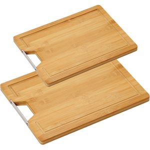 Bamboe houten snijplanken voordeel set 23 x 33 en 28 x 38 cm - 2 stuks in verschillende maten - Keuken spullen