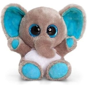 Keel Toys Pluche Olifant Knuffel Grijs/Blauw 15 cm