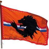 1x Mega oranje Holland stadion vlag met leeuw 300x200 cm - Oranje feest/ EK/ WK versiering/ straatversiering artikelen