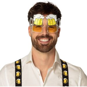 Set van 2x stuks bril thema fun party bril model bierglas - carnaval verkleed brillen