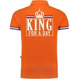 Luxe King for a day poloshirt - 200 grams katoen - oranje - heren - Koningsdag kleding/ shirts