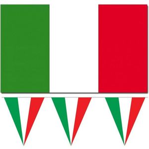 Italie vlaggen versiering profi-set binnen/buiten 3-delig - Landen decoraties voor Italiaanse fans/supporters