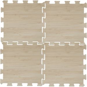 16x stuks Foam puzzelmat zwembadtegels/fitnesstegels hout 50 x 50 cm