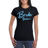 Bellatio Decorations Vrijgezellenfeest T-shirt dames - Bride Team - zwart - glitter blauw - bruiloft