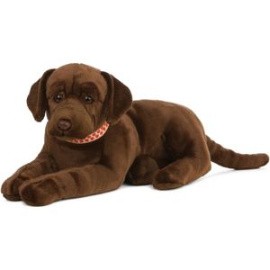 Grote pluche bruine Labrador hond knuffel 60 cm - Honden huisdieren knuffels - Speelgoed voor kinderen