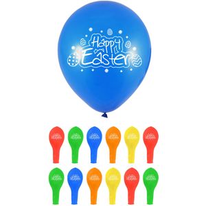 24x stuks Happy Easter thema ballonnen in verschillende kleuren 23 cm - Pasen - Paasversiering