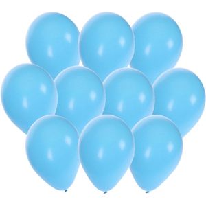 Bellatio Decorations ballonnen - 30 stuks - blauw - 27 cm - helium of lucht - verjaardag / versiering