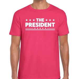 The President tekst t-shirt roze voor heren - heren feest t-shirts