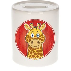 Vrolijke giraffe dieren spaarpot 9 cm - keramiek - spaarpotten voor kinderen