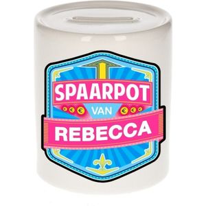 Kinder spaarpot voor Rebecca  - keramiek - naam spaarpotten