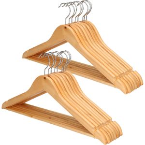 16x Luxe houten kledinghangers - 16x Houten klerenhangers