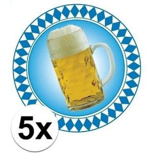 5x Bierpul Oktoberfest decoratieborden 28 cm - Bierfeest thema versiering