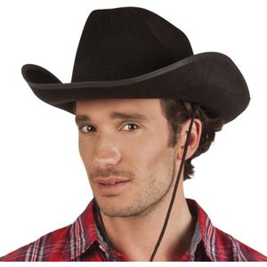 4x stuks zwarte cowboyhoed Rodeo vilt voor volwassenen - Carnaval verkleed hoeden