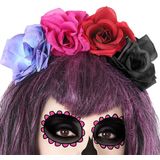 Halloween/horror verkleed diadeem/tiara/bloemenkrans - zombie/heks/lady - kunststof - dames/meisjes