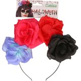 Halloween/horror verkleed diadeem/tiara/bloemenkrans - zombie/heks/lady - kunststof - dames/meisjes