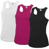 Voordeelset -  wit, roze en zwart sport singlet voor dames in maat Small(36) - Dameskleding sport shirts