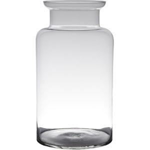 Transparante luxe grote stijlvolle melkbus vaas/vazen van glas 55 x 21 cm - Bloemen/boeketten vaas voor binnen gebruik