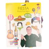 Foto prop set Mexico - 12-delig - dubbelzijdig - strand/fiesta thema feest - photo booth