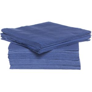 80x stuks luxe kwaliteit servetten blauw 38 x 38 cm - Thema feestartikelen tafel decoratie wegwerp servetjes