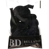 Bellatio Decorations ballonnen - 75 stuks - zwart - 27 cm - helium of lucht - verjaardag / versiering