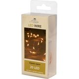 Set van 6x stuks draadverlichting lichtsnoer met 20 lampjes warm wit 100 cm - Lichtdraden/lichtsnoeren - kerstverlichting