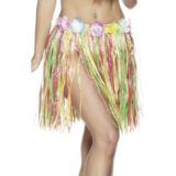 2x stuks hawaii thema carnaval verkleed rokje 45 cm voor volwassenen - Verkleedkleding dames