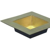 Othmar Decorations kerststukje dienblad/plateau/tray -goud -20 x 20cm -kunststof
