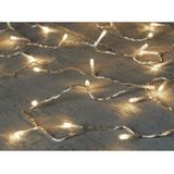 3x stuks kerstverlichting met timer 20 warm witte lampjes op batterijen - Lichtsnoer transparant met 20 leds