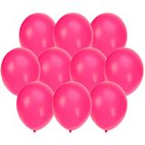 Bellatio Decorations ballonnen - 60 stuks - neon roze - 27 cm - helium of lucht - verjaardag / versiering