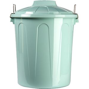 Kunststof afvalemmers/vuilnisemmers mintgroen 21 liter met deksel - Vuilnisbakken/prullenbakken - Kantoor/keuken