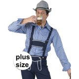 Grote maat blauw/wit geruit tiroler verkleed overhemd voor heren - Oktoberfest kleding