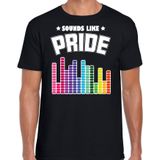 Bellatio Decorations Gay Pride shirt - sounds like pride - regenboog - heren - zwart