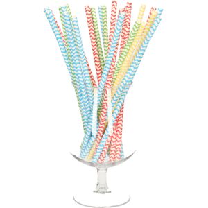 Duurzame papieren drinkrietjes gekleurd - 100x stuks - serie Pure