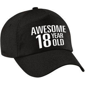 Awesome 18 year old verjaardag pet / cap zwart voor dames en heren - baseball cap - verjaardags cadeau - petten / caps