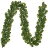 3x stuks dennenslingers groen met kerstverlichting 20 x 180 cm - Verlichte kerstslingers / dennen takken slingers