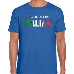 Italie Proud to be Italian landen t-shirt - blauw - heren -  Italie landen shirt  met Italiaanse vlag/ kleding - EK / WK / Olympische spelen supporter outfit