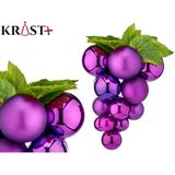 Krist+ decoratie druiventros - paars - kunststof - 20 cm - Namaakfruit/nepfruit wijn thema