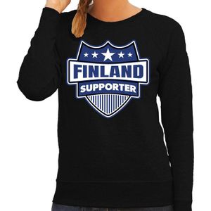 Finland supporter schild sweater zwart voor dames - Finland landen sweater / kleding - EK / WK / Olympische spelen outfit