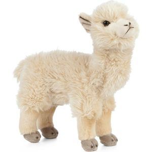 Living Nature Knuffel Alpaca - pluche - knuffeldier - lama - wit - 24 cm