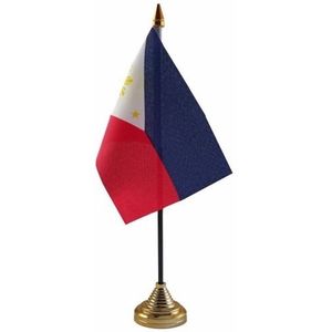 Filipijnen tafelvlaggetje 10 x 15 cm met standaard