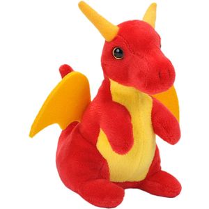 Pluche knuffel Rode Draak van ongeveer 13 cm - Speelgoed knuffelbeesten/Draken