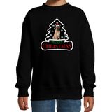 Dieren kersttrui mastiff zwart kinderen - Foute honden kerstsweater jongen/ meisjes - Kerst outfit dieren liefhebber