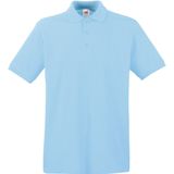 Fruit of the Loom poloshirt premium - lichtblauw - heren - katoen - 180 grams