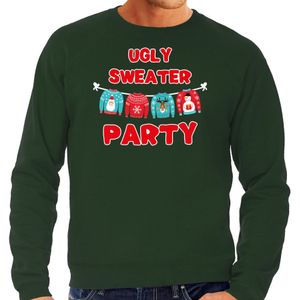 Ugly sweater party Kerstsweater / Kerst trui groen voor heren - Kerstkleding / Christmas outfit
