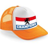4x stuks oranje snapback cap/ truckers pet Champions Hollandse vlag dames en heren - Koningsdag/ EK/ WK caps