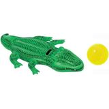 Intex opblaasbare krokodil 175 cm met gratis strandbal - Buitenspeelgoed waterspeelgoed - Opblaasdieren ride-ons