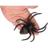 Nep spinnen/spinnetjes 12 cm - zwart - 6x stuks - Horror/griezel thema decoratie beestjes