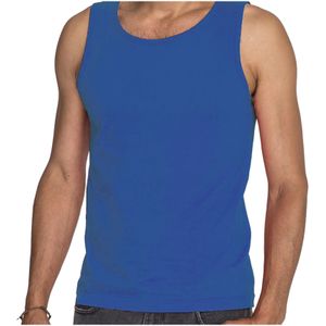 Blauwe tanktop / hemdje voor heren - Fruit of The Loom - katoen - mouwloos t-shirt / tanktops / singlet