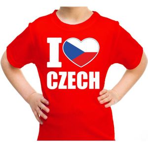 I love Czech t-shirt rood voor kids - Tsjechie landen shirt - Czech supporters kleding