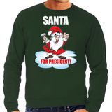 Santa for president Kerstsweater / Kerst trui groen voor heren - Kerstkleding / Christmas outfit